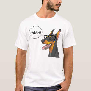 T-shirt Le dobermann de geek de chien de hippie indique le