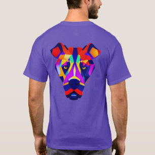 T-shirt le dos de la chemise violette des hommes de chien 