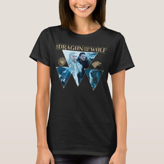 T-shirt Le Dragon et le Wolf Daenerys & Jon Graphic (Devant)