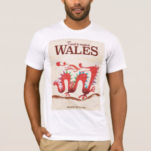 T-shirt Le Dragon rouge du Magic Wales voyage vintage