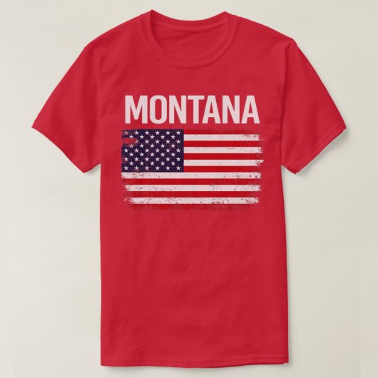 T-shirt Le drapeau américain Montana (Design devant)