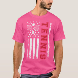 T-shirt Le Drapeau Américain Tennis Meilleur Pour Les Fans