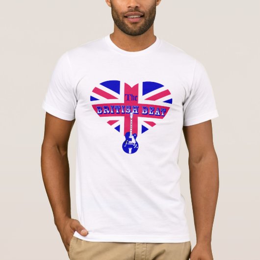 T-shirt Le drapeau britannique Coeur & Guitare (Devant)