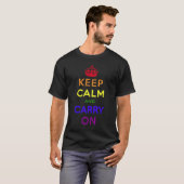 T-shirt Le drapeau d'arc-en-ciel et gardent le calme et (Devant entier)