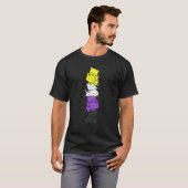 T-shirt Le drapeau de fierté non binaire Fierté Pile de ch (Devant entier)