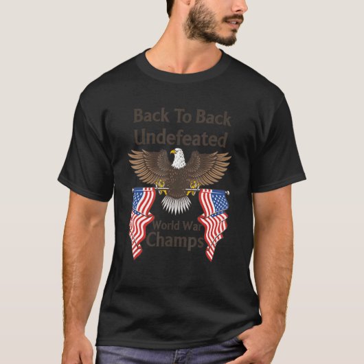 T-shirt Le Drapeau De L'Aigle Américain Retour Vers Le Der (Devant)