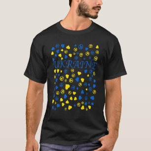T-shirt Le Drapeau De Paix Ukrainien Avec Coeurs