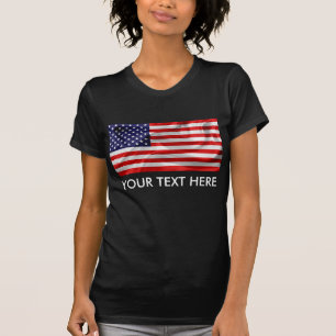 T-shirt Le drapeau des États-Unis d'Amérique Noir
