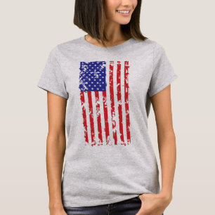 T-shirt Le drapeau des Etats-Unis en Motif en détresse