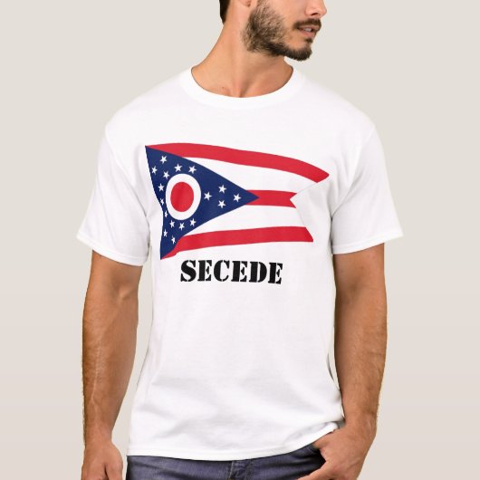 T-shirt Le drapeau d'état de l'Ohio, FONT CÉCESSION, FONT (Devant)
