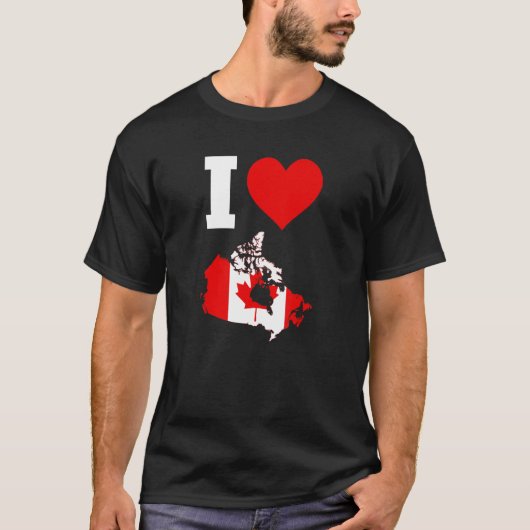 T-shirt Le drapeau du Canada J'aime Canada (Devant)
