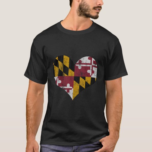 T-shirt Le Drapeau Du Maryland (Devant)