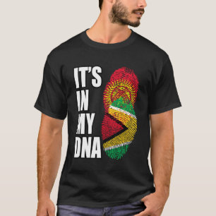 T-shirt Le Drapeau Du Patrimoine De L'ADN Du Guyana Et Du
