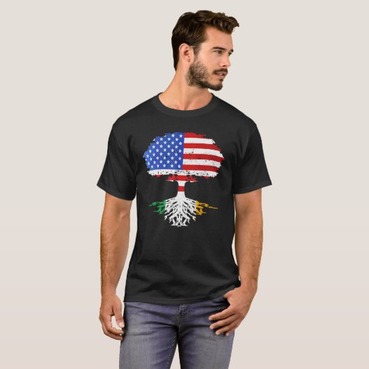 T-shirt Le drapeau irlandais américain Jour de la Saint Pa (Devant entier)