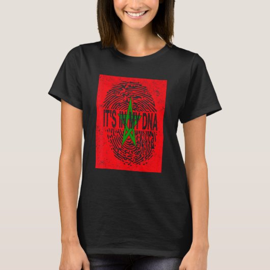 T-shirt Le drapeau marocain dans mon Adn Maroc (Devant)
