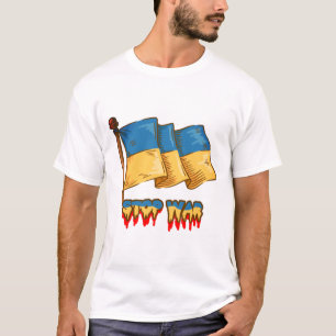 T-shirt Le drapeau ukrainien : Arrêtez la guerre