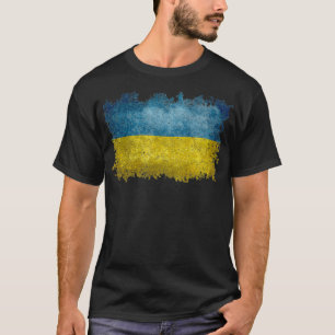 T-shirt Le drapeau ukrainien de l'Ukraine en état de détre
