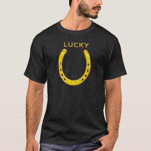 T-shirt Le fer à cheval chanceux en or