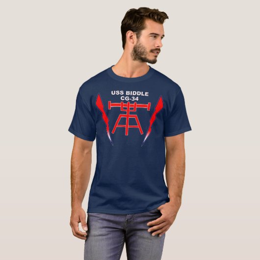 T-shirt Le feu Controlman d'USS Biddle (Devant entier)
