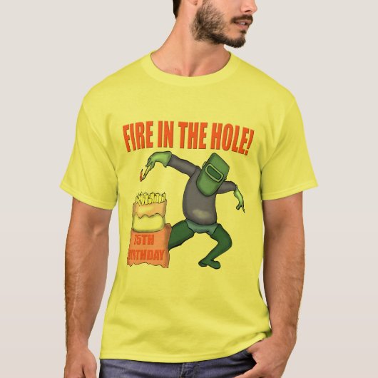 T-shirt Le feu dans les soixante-quinzième cadeaux (Devant)