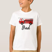 T-shirt Le firetruck de l'enfant customizeable (Devant)