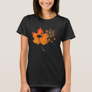 T-shirt Le Flamant rose mignon Thanksgiving Fall Leaves Co