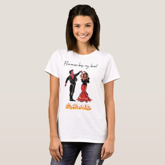 T-shirt Le flamenco a mon coeur (Devant entier)