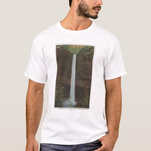 T-shirt Le fleuve Columbia, OU - Latourelle tombe la vue (Devant)