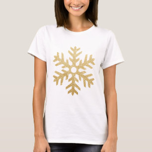 T-shirt Le flocon de neige d'or de Noël de parties