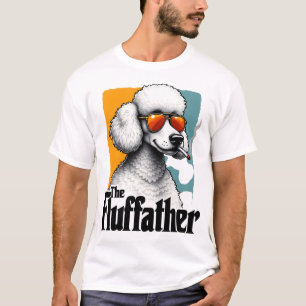 T-shirt Le Fluffather Caniche Vintage Drôle de Chien Mafia