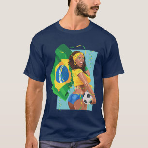 T-shirt Le football de ballon de football du Brésil