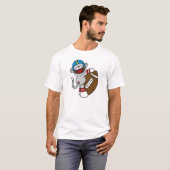 T-shirt Le football de singe de chaussette (Devant entier)