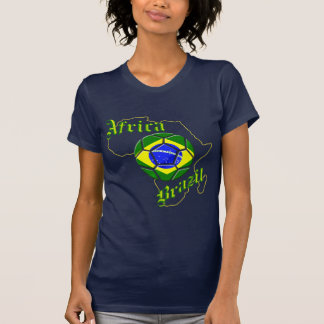 T-shirt Le football T de drapeau du Brésil de carte de