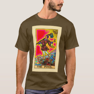 T-shirt Le fou tarot psychédélique en arc-en-ciel