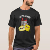 T-shirt Le fromage est Grate Funky Food Pun Dark BG (Devant)