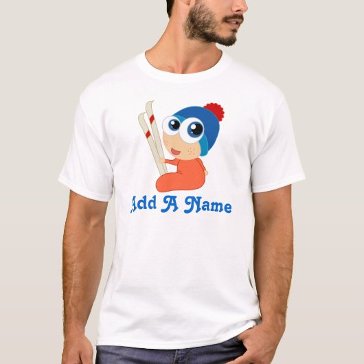 T-shirt Le futur skieur badine le ski (Devant)