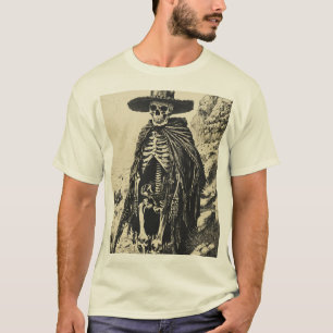 T-shirt Le gachomane fantôme : un hors-la-loi squelette et