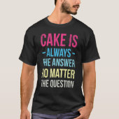 T-shirt Le Gâteau Est Toujours La Réponse Peu Importe Pour (Devant)