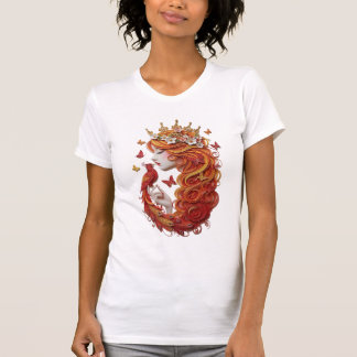 T-shirt Le "Gilded Phoenix & Bloom" Papier Quilt 3D de lux