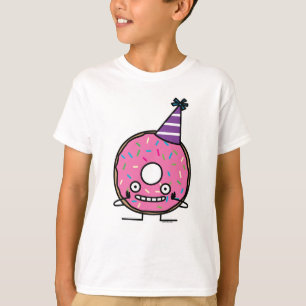 T-shirt Le glaçage de rose de beignet d'anniversaire