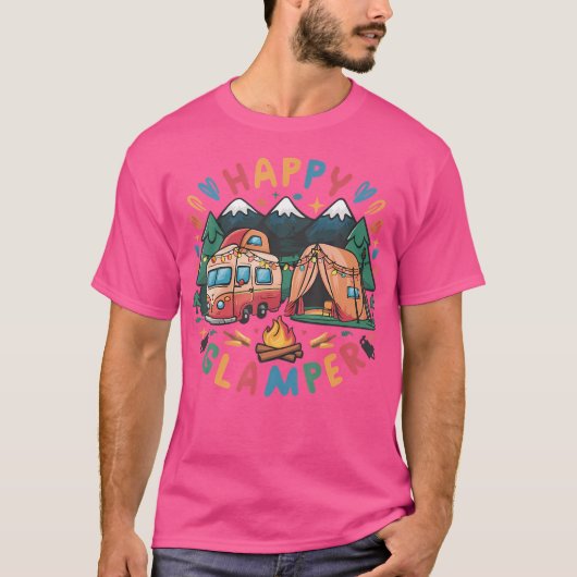 T-shirt Le Glamping Est Comme Le Camping Avec Le Style Drô (Devant)
