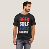 T-shirt Le golf de bière lance le #Merica - 4 juillet (Devant entier)