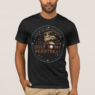 T-shirt Le golf est ma passion et mon rythme cardiaque