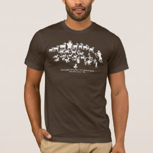 T-shirt Le grand panneau de pétroglyphe de chasse