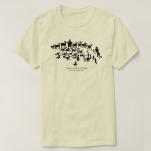 T-shirt Le grand panneau de pétroglyphe de chasse