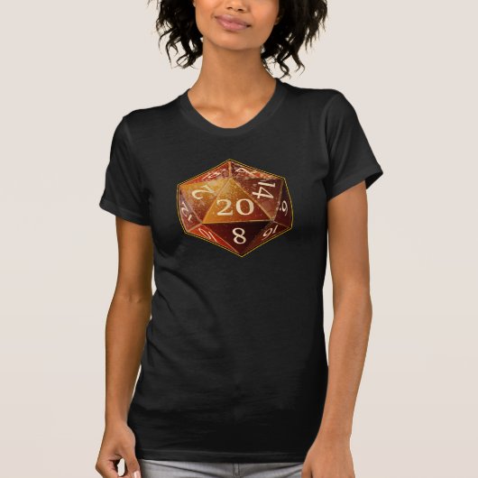 T-shirt Le grès de D&D d20 et le SAHARA bronzage meurent (Devant)