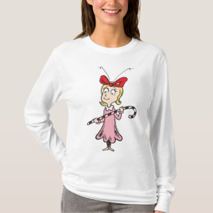 T-shirt Le Grinch Cindy-Lou Qui - Tenir un Sucre de cann