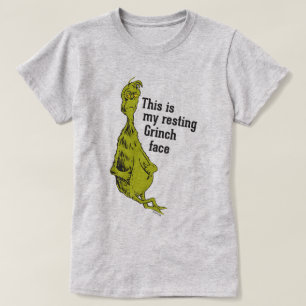 T-shirt Le Grinch Drôle de visage de Grinch au repos