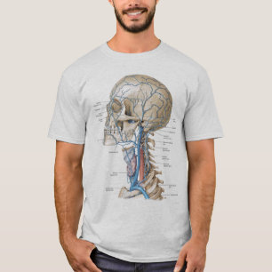 T-shirt Le gris d'anatomie de crâne et d'épine a adapté le