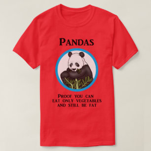 T-shirt Le gros panda drôle, légumes ne travaillent pas
